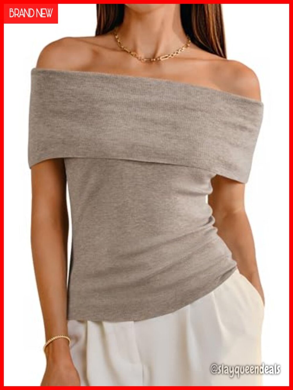 Women's Wool Blend Slim Fit Convertible Cowl Off-Shoulder Top